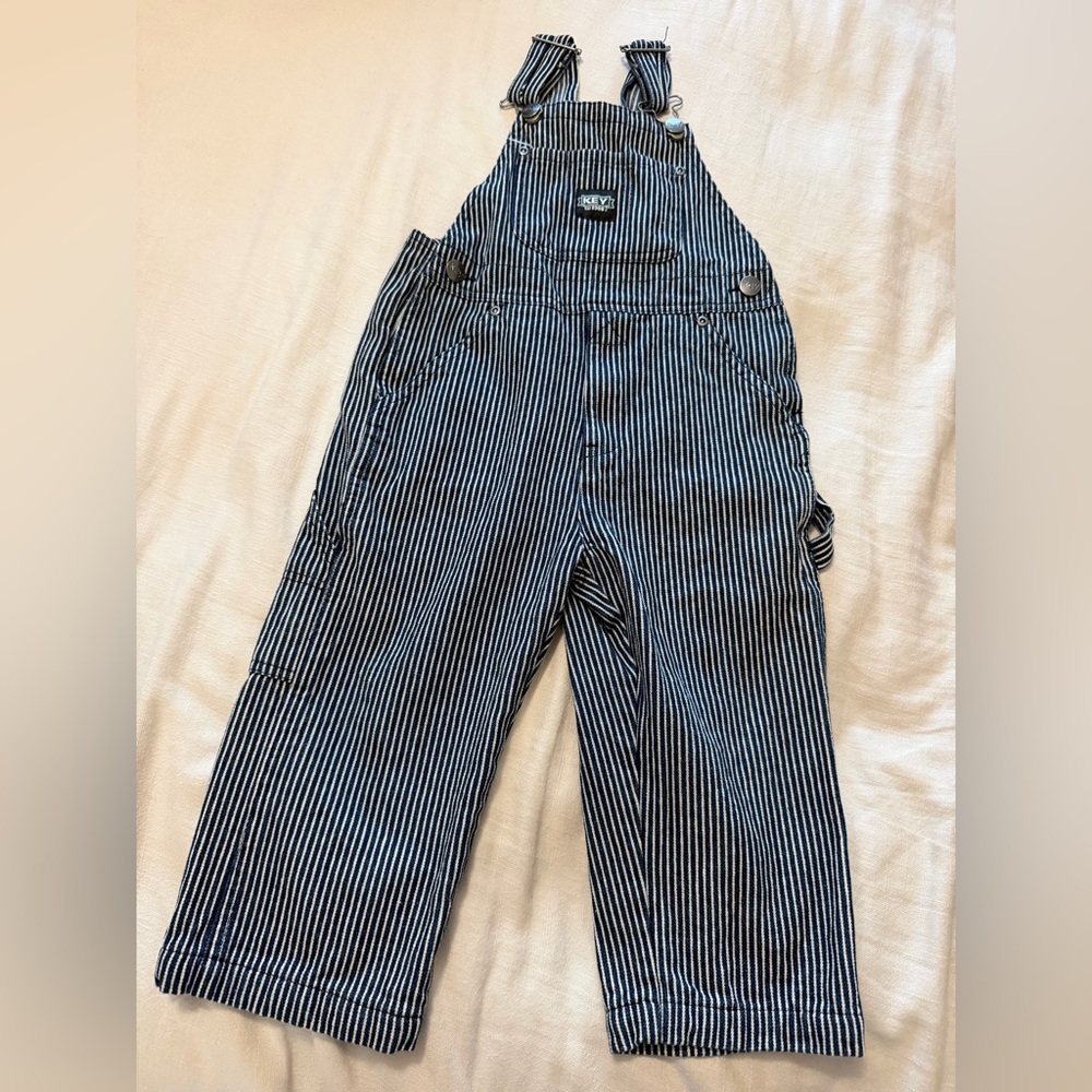 Striped Kids Overalls - Blue/White - Unbranded